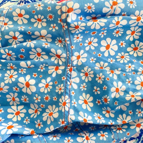 Big Bud Press Lazy Daisy Work Pants Cotton Blue Daisy Print Medium EUC - Picture 4 of 10